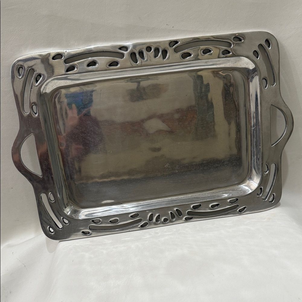 Holland Boone Polished Pewter Lead Tarnish Free Rectangular Tray 12 2/4 X 19